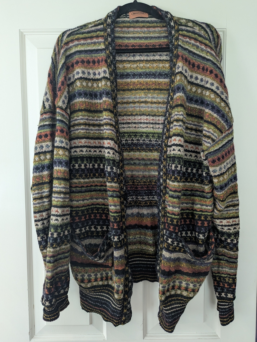 Missoni Multicolor Striped Open-Front Men’s Sweater Cardigan